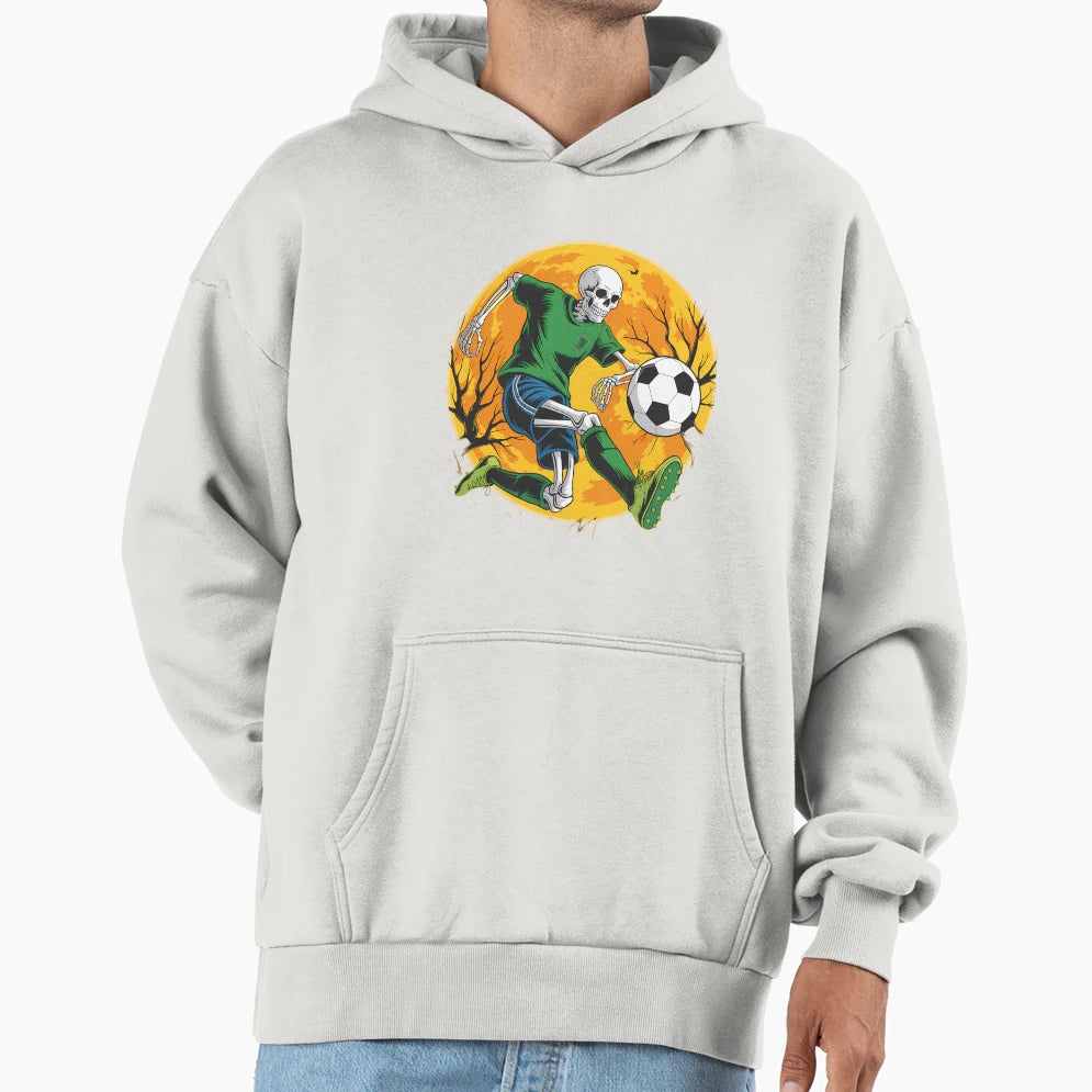 Soccer Skeleton Halloween Football Hoodie - Fun Novelty Design Unisex - T-Shirt, Sweatshirt, Hoodie