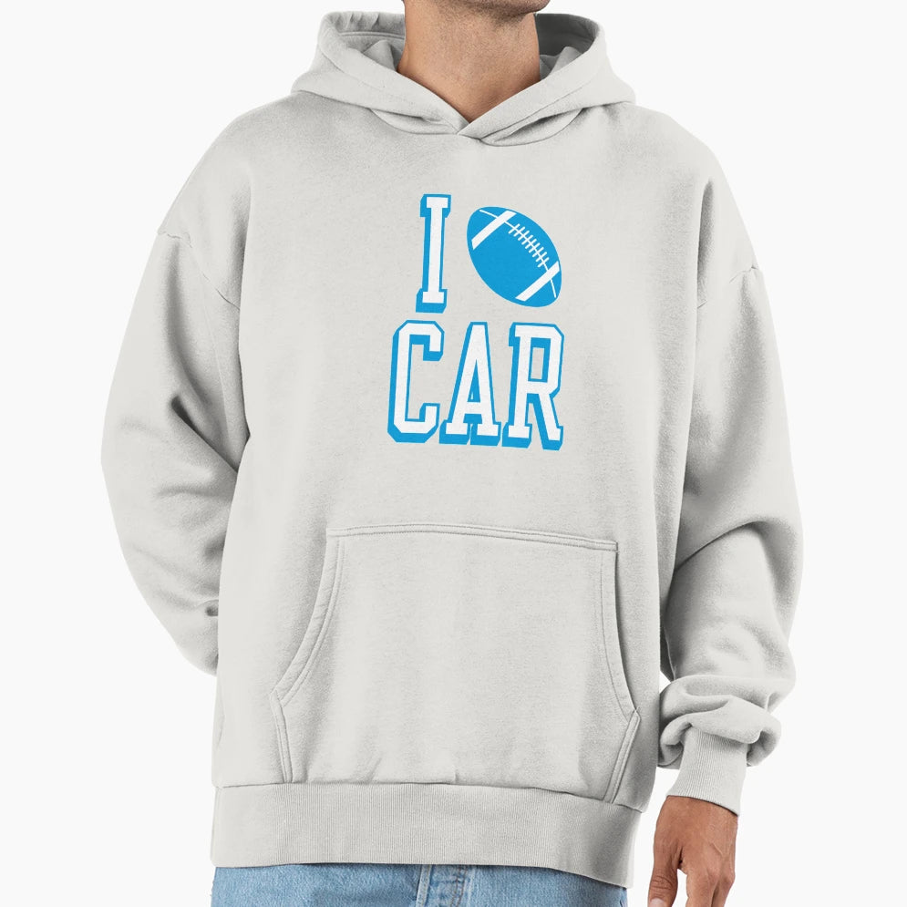 I Love Car Football Hoodie - Trendy Graphic Unisex - T-Shirt, Sweatshirt, Hoodie