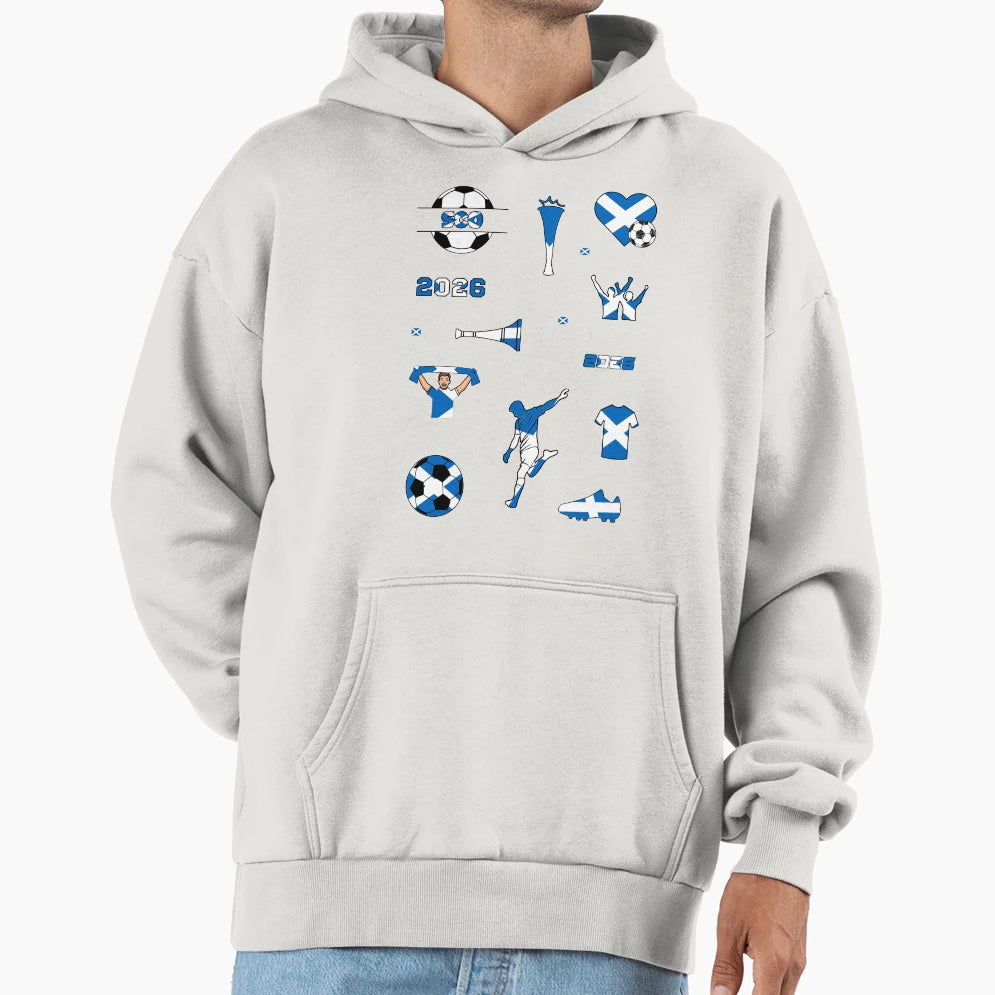 Scotland 2026 Soccer Collection Hoodie - Novelty Apparel for Adults - T-Shirt, Sweatshirt, Hoodie