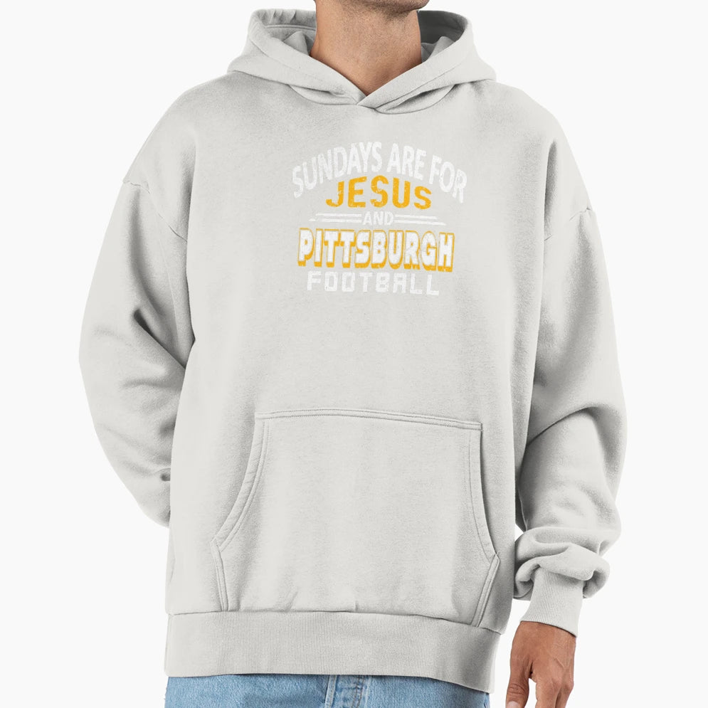 Pittsburgh Pro Football And Jesus Hoodie - Minimalist Print Men Women - T-Shirt, Sweatshirt, Hoodie