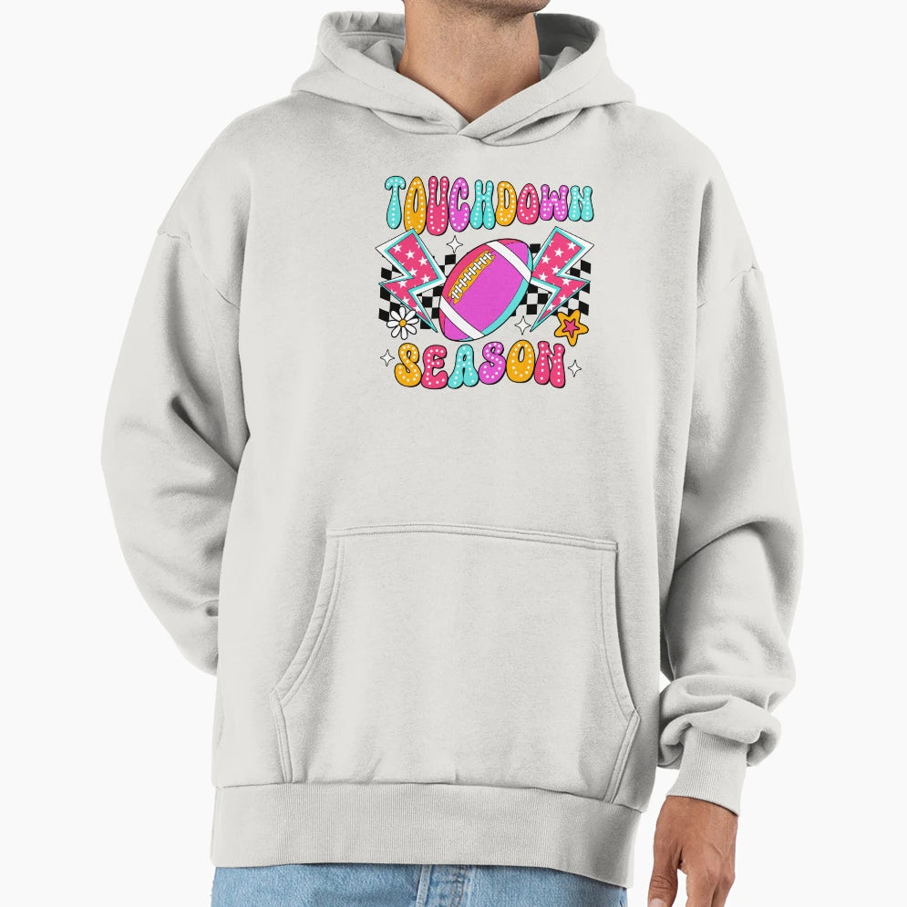 Colorful Touchdown Season Hoodie - Novelty Apparel Unisex - T-Shirt, Sweatshirt, Hoodie