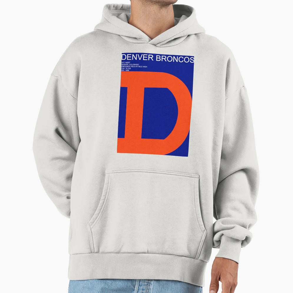 Broncos Geometric Minimal Hoodie - Unique Graphic Unisex - T-Shirt, Sweatshirt, Hoodie