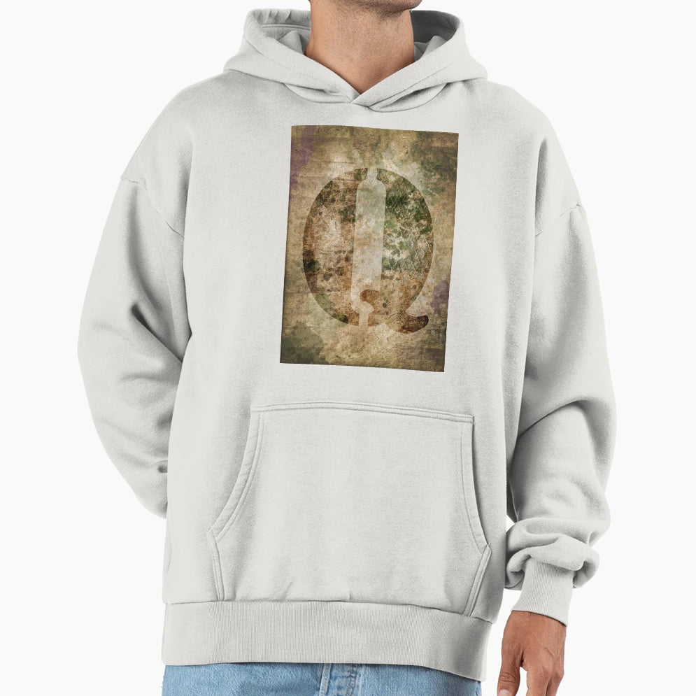 Industrial Letter Q Hoodie - Streetwear Style Unisex - T-Shirt, Sweatshirt, Hoodie