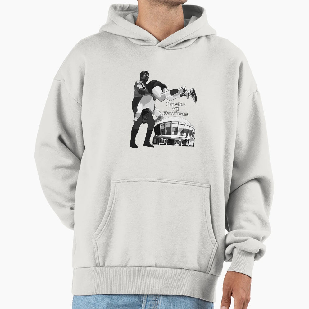 King Jerry Lawler Vs Andy Kaufman Hoodie - Fun Novelty Design for Adults - T-Shirt, Sweatshirt, Hoodie