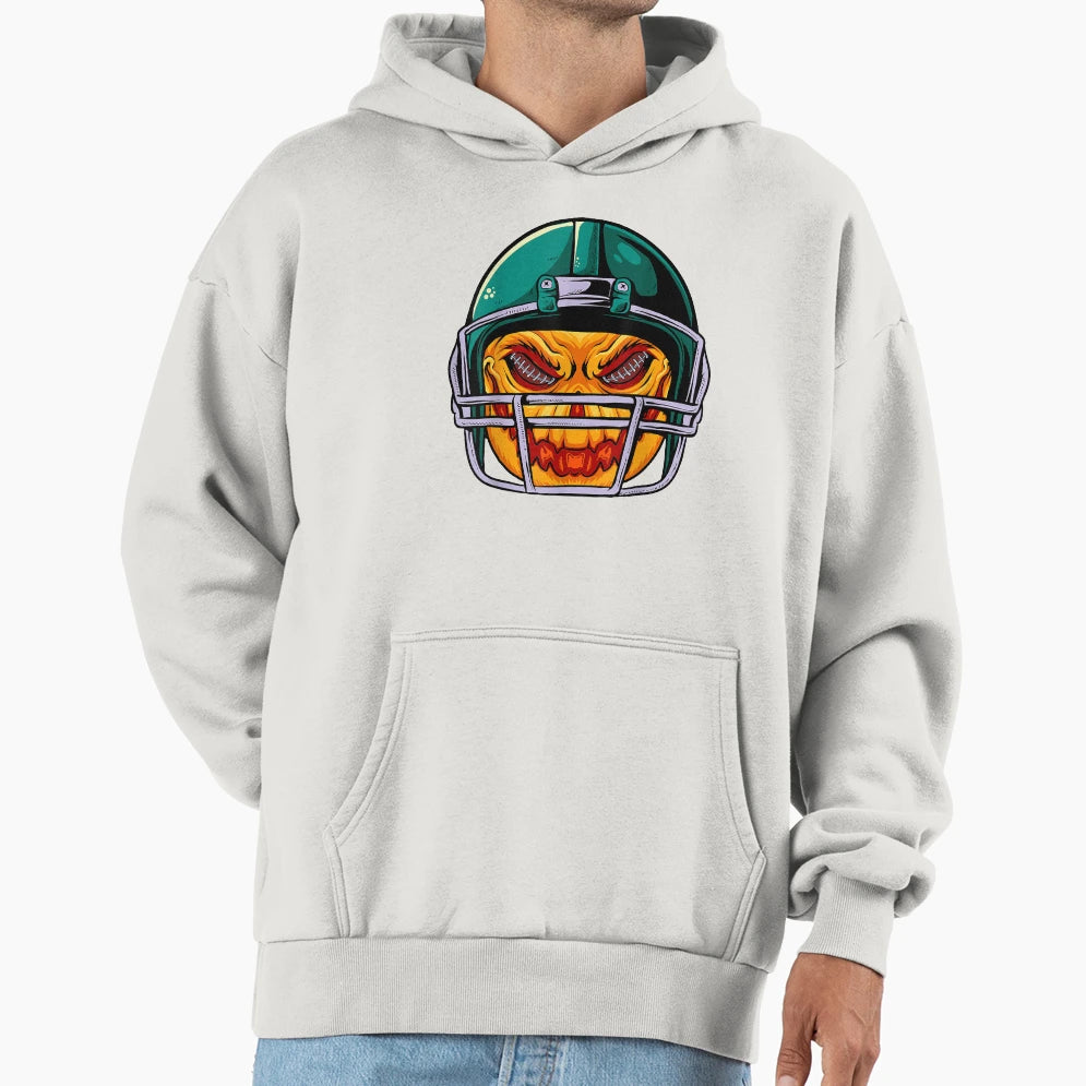 American Football Player Helmet Halloween Hoodie - Trendy Graphic Unisex - T-Shirt, Sweatshirt, Hoodie