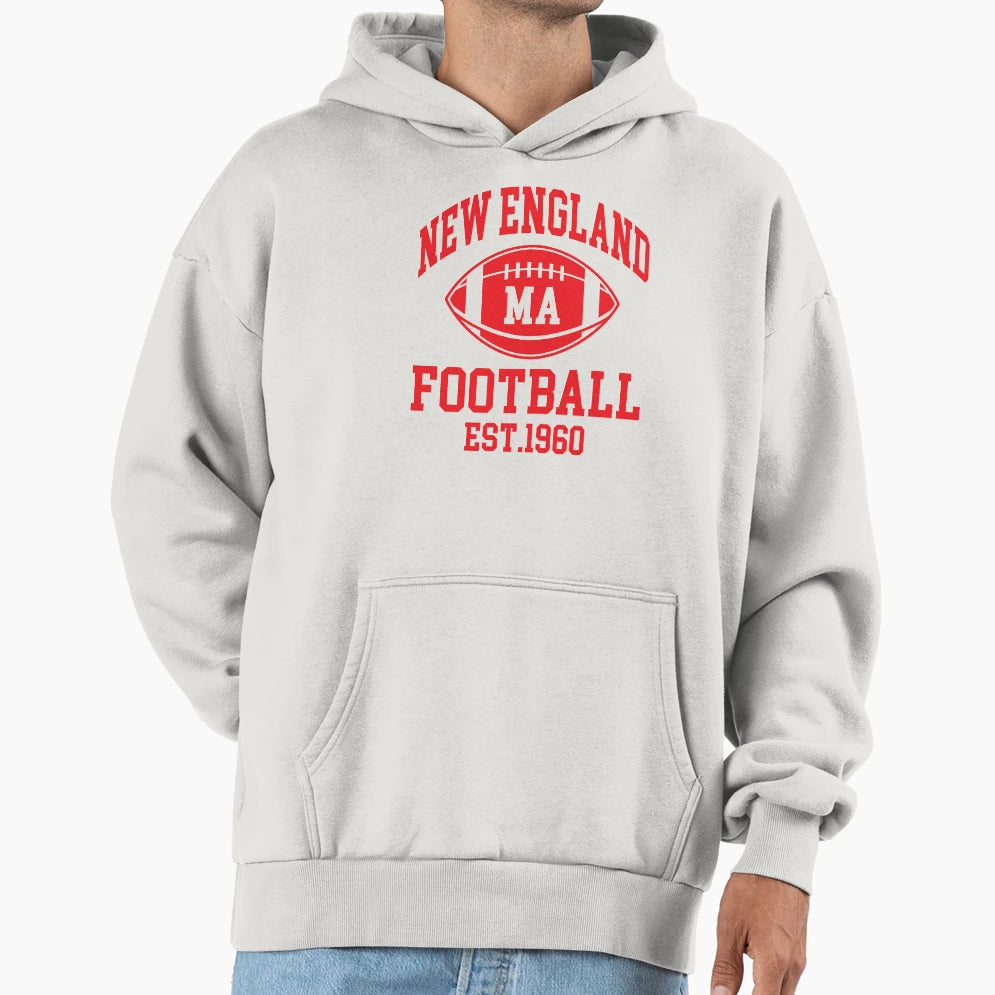 New England Football Massachusetts Hoodie - Streetwear Style Unisex - T-Shirt, Sweatshirt, Hoodie