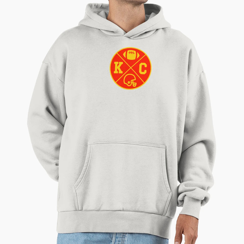 Chiefs Helmet Kc Kansas City Circle Pie Hoodie - Custom Art Print Men Women - T-Shirt, Sweatshirt, Hoodie
