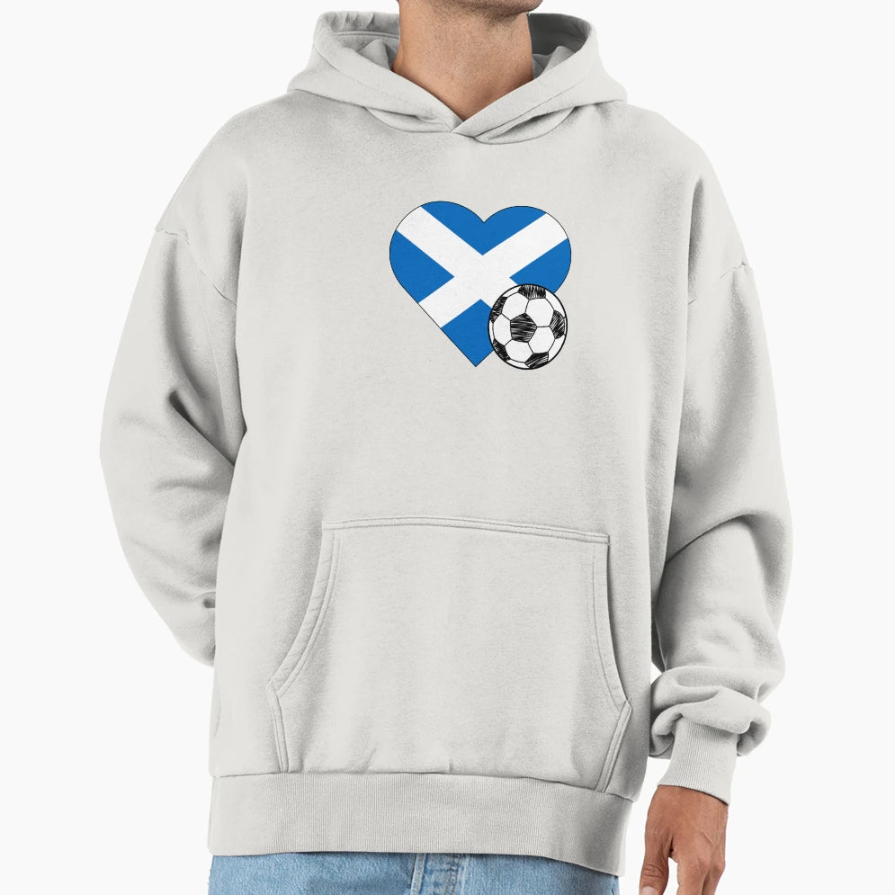 Scotland Soccer Heart Hoodie - Aesthetic Graphic for Adults - T-Shirt, Sweatshirt, Hoodie