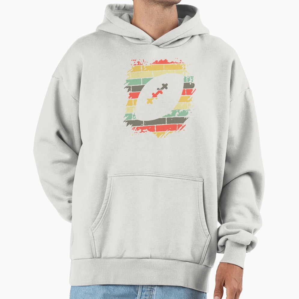 Football Brick Wall Hoodie - Unique Graphic for Adults - T-Shirt, Sweatshirt, Hoodie