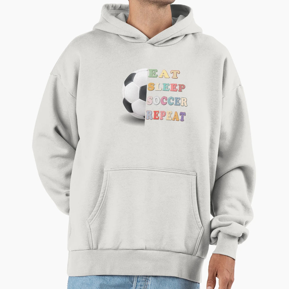 Eat Sleep Soccer Repeat Soccer Life T-Shirt - Aesthetic Graphic Unisex - T-Shirt, Sweatshirt, Hoodie