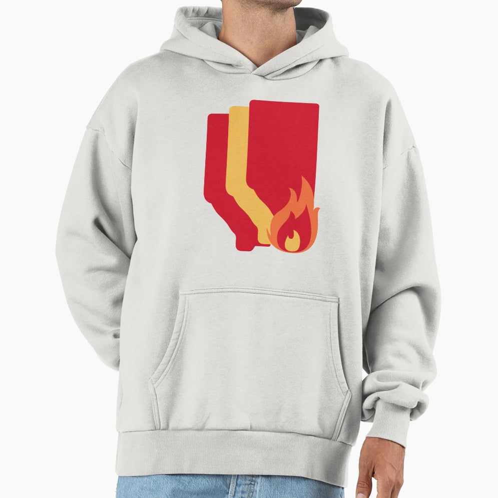 Alberta Border Flames Hoodie - Minimalist Print Men Women - T-Shirt, Sweatshirt, Hoodie