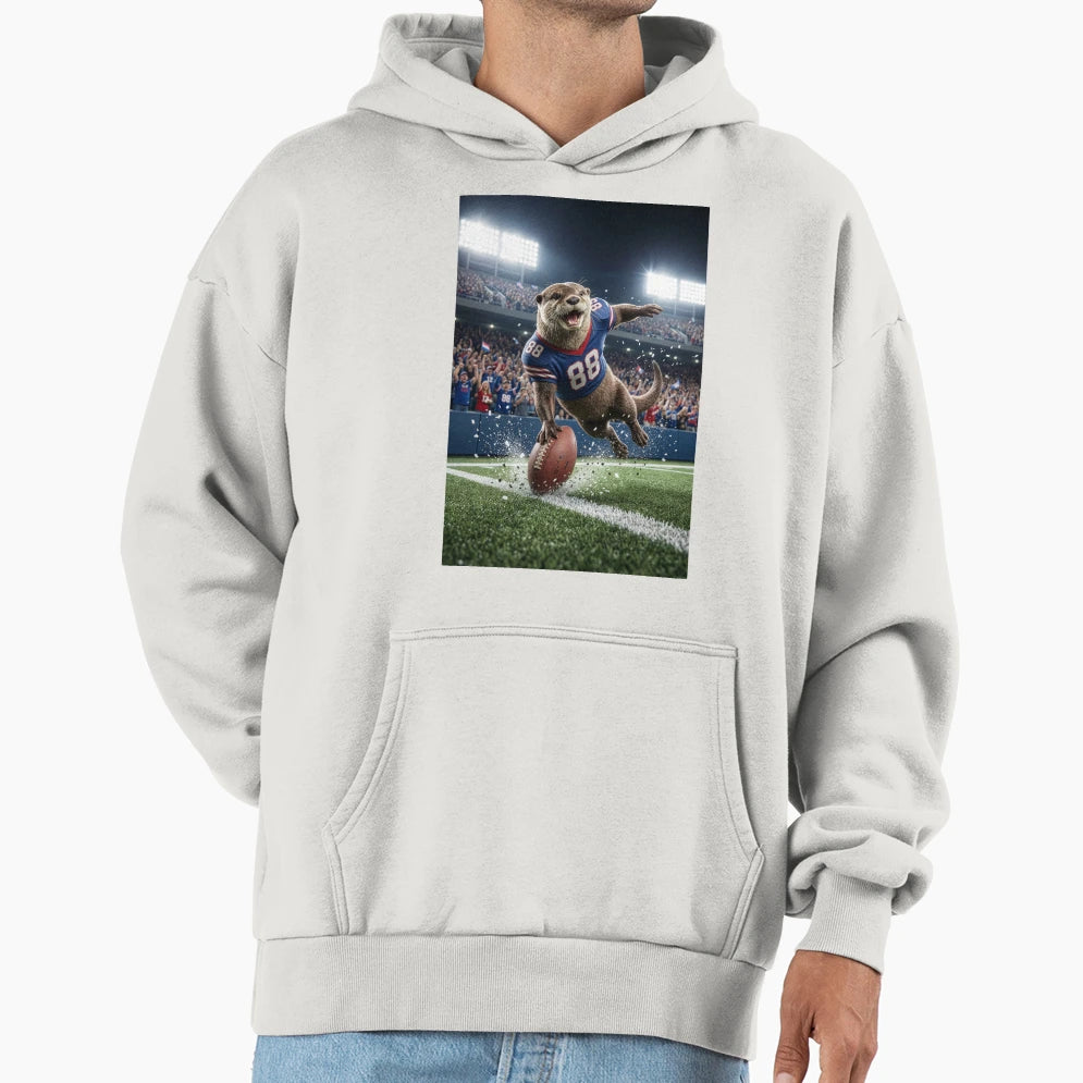 Football Touchdown Otter Hoodie - Unique Graphic Unisex - T-Shirt, Sweatshirt, Hoodie