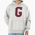Alphabet Maroon G Sports Letter G Hoodie - Minimalist Print for Adults - T-Shirt, Sweatshirt, Hoodie