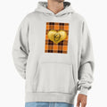 Abstract Warm Plaid Puff Gold Heart Hoodie - Custom Art Print for Adults - T-Shirt, Sweatshirt, Hoodie