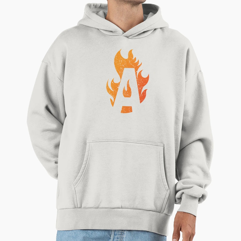Letter Burning Flames Fire Hoodie - Graphic Print for Adults - T-Shirt, Sweatshirt, Hoodie