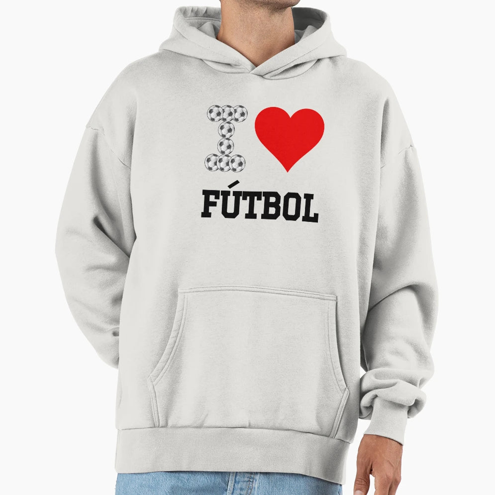 I Red Heart I Love Futbol Hoodie - Streetwear Style Men Women - T-Shirt, Sweatshirt, Hoodie