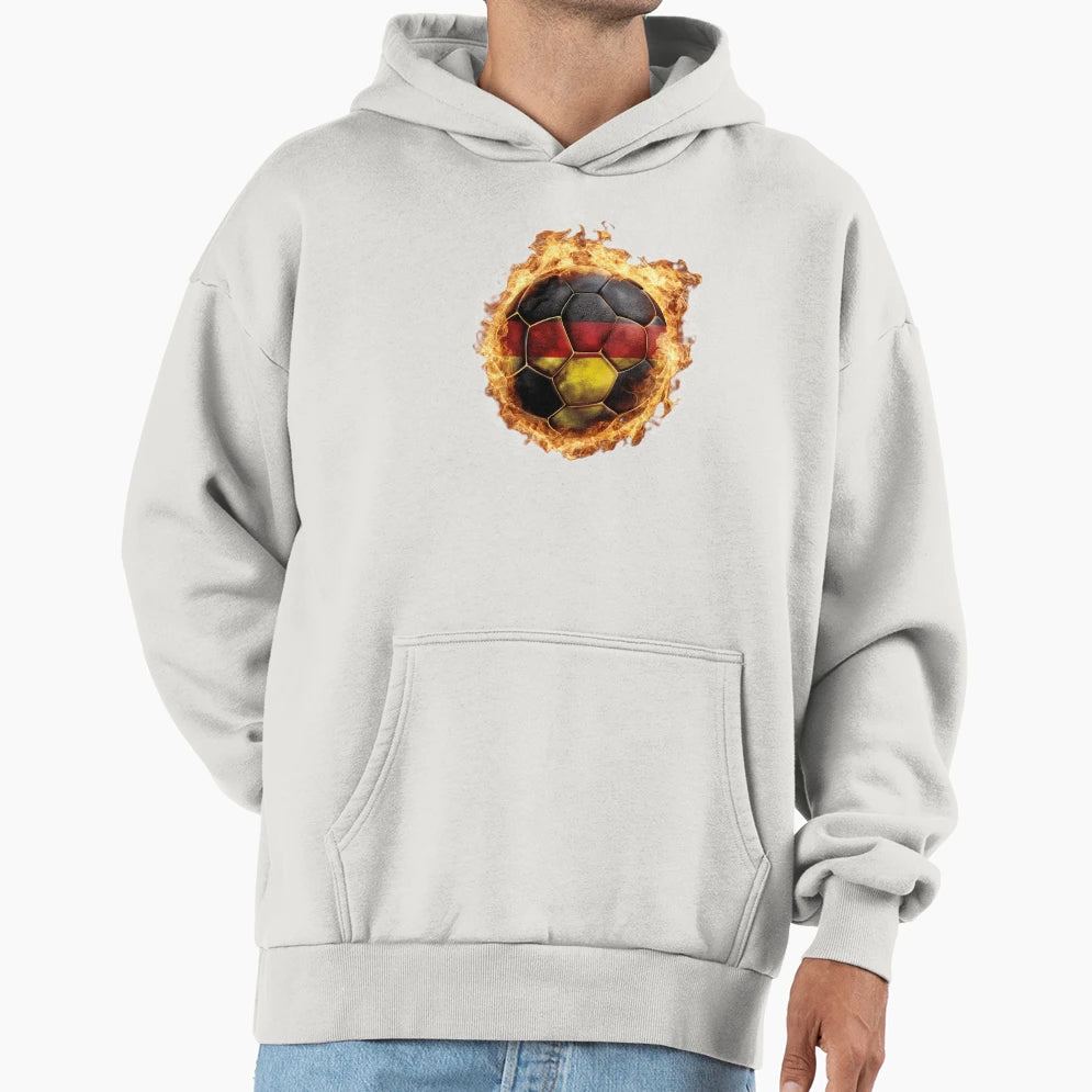 Burning Football Germany Iii Hoodie - Trendy Graphic Unisex - T-Shirt, Sweatshirt, Hoodie