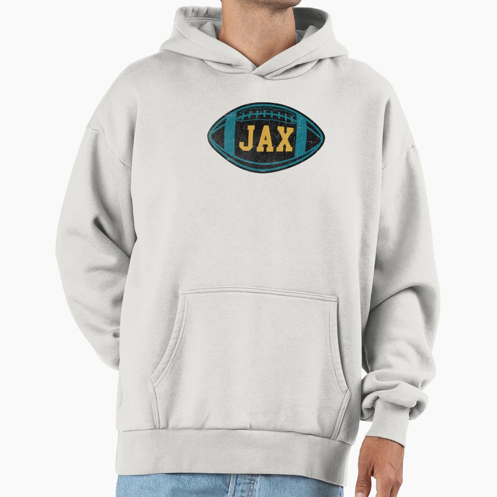 Jacksonville Throwback Football Hoodie - Minimalist Print for Adults - T-Shirt, Sweatshirt, Hoodie