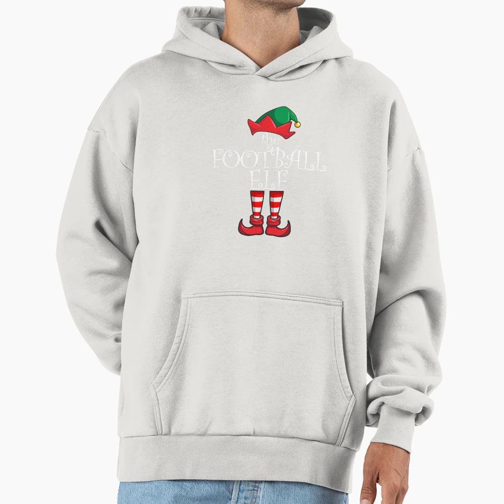 Football Elf Matching Family Pajama Hoodie - Aesthetic Graphic for Adults - T-Shirt, Sweatshirt, Hoodie