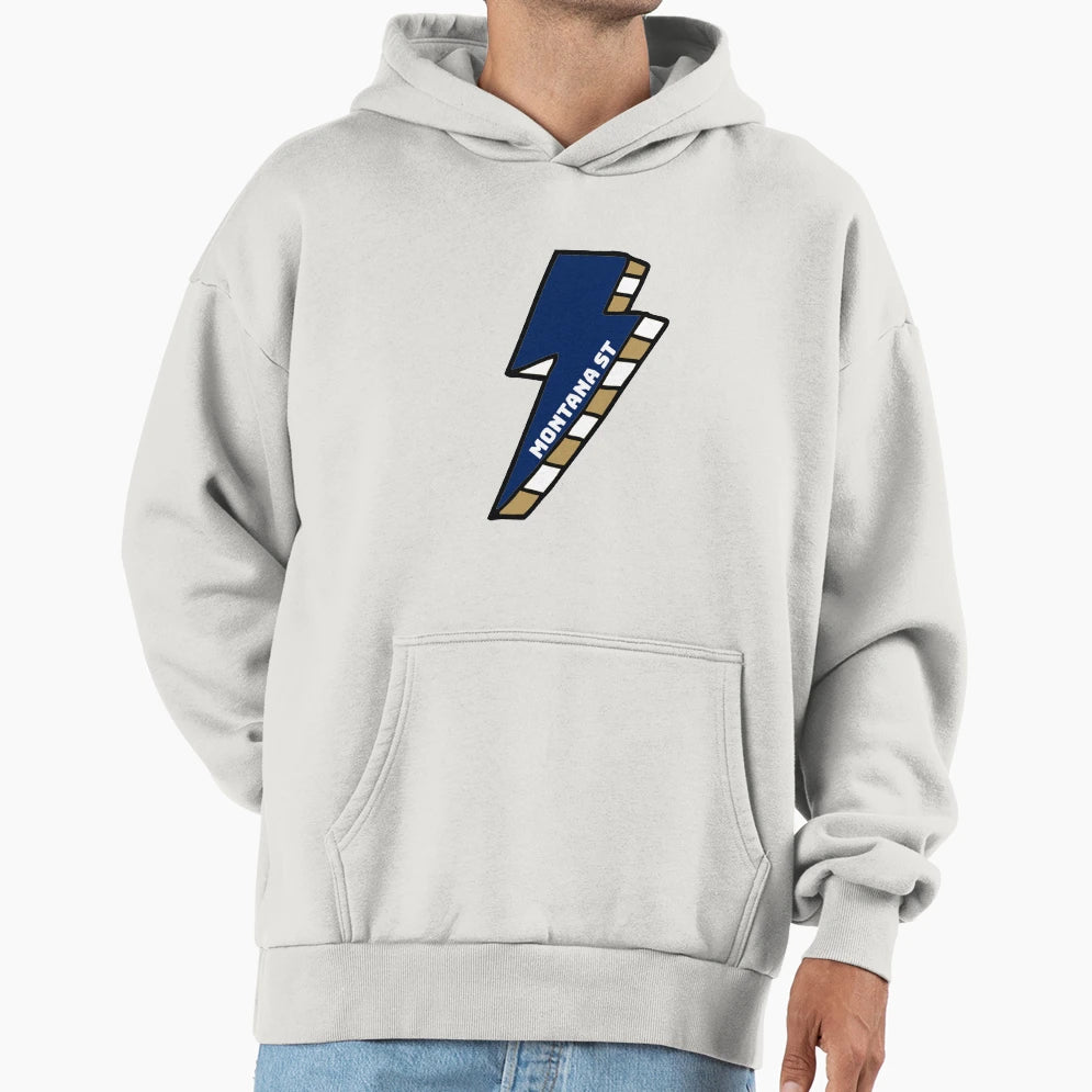 Montana State University Lightning Bolt Hoodie - Novelty Apparel Men Women - T-Shirt, Sweatshirt, Hoodie
