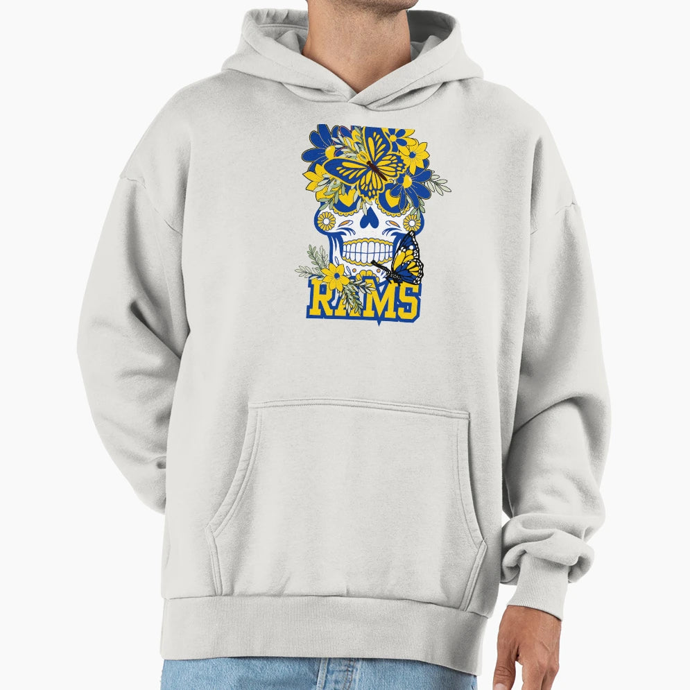 Los Angeles Rams Scull Hoodie - Custom Art Print Unisex - T-Shirt, Sweatshirt, Hoodie