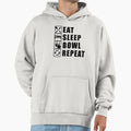 Eat Sleep Bowl Repeat Hoodie - Novelty Apparel for Adults - T-Shirt, Sweatshirt, Hoodie