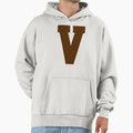 Alphabet Brown V Sports Letter V Hoodie - Trendy Graphic Men Women - T-Shirt, Sweatshirt, Hoodie