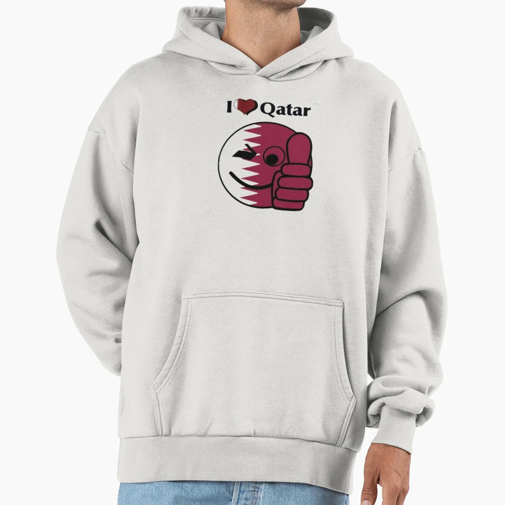 I Love Qatar 2022 Hoodie - Casual Everyday Wear for Adults - T-Shirt, Sweatshirt, Hoodie