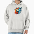 Football Flames Red And Blue Hoodie - Streetwear Style Unisex - T-Shirt, Sweatshirt, Hoodie