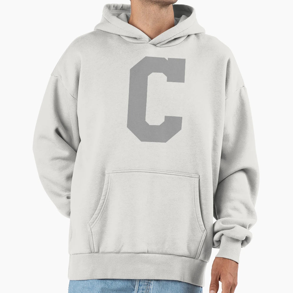 Alphabet Silver C Sports Letter C Hoodie - Aesthetic Graphic Unisex - T-Shirt, Sweatshirt, Hoodie