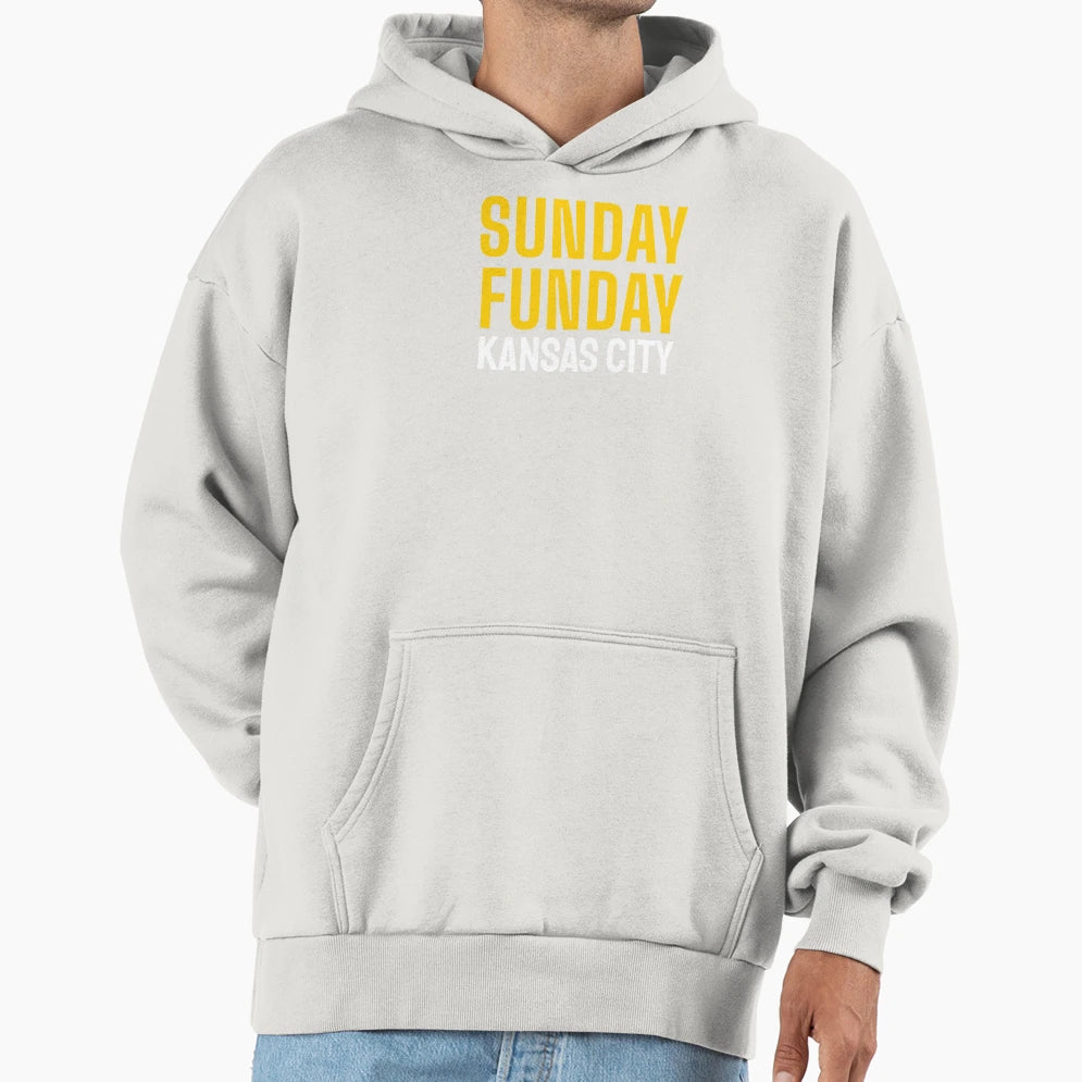 Sunday Funday Kansas City Football Team Hoodie - Trendy Graphic Men Women - T-Shirt, Sweatshirt, Hoodie