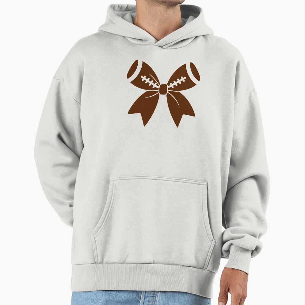 Football Cheer Bow Hoodie - Minimalist Print Unisex - T-Shirt, Sweatshirt, Hoodie