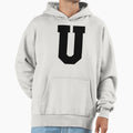 Alphabet Black U Sports Letter U Hoodie - Custom Art Print Unisex - T-Shirt, Sweatshirt, Hoodie