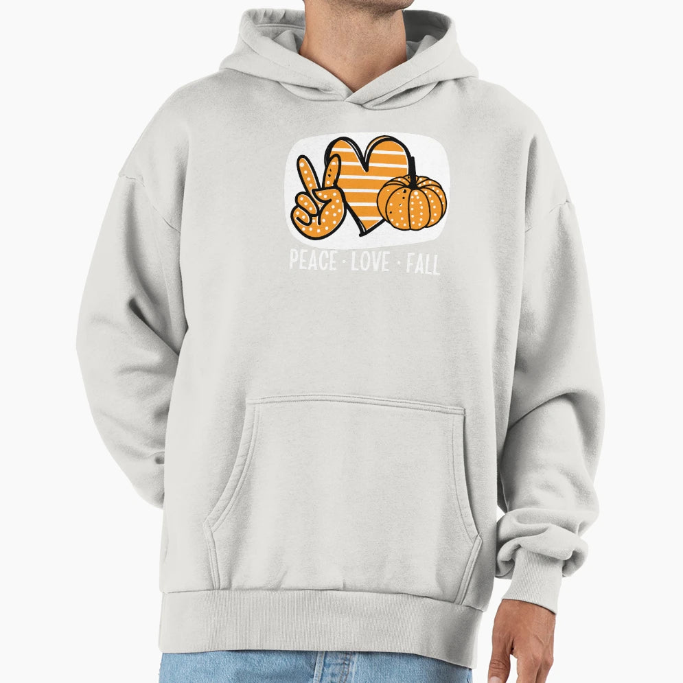 Peace Love Fall Funny Halloween Costume Hoodie - Novelty Apparel for Adults - T-Shirt, Sweatshirt, Hoodie