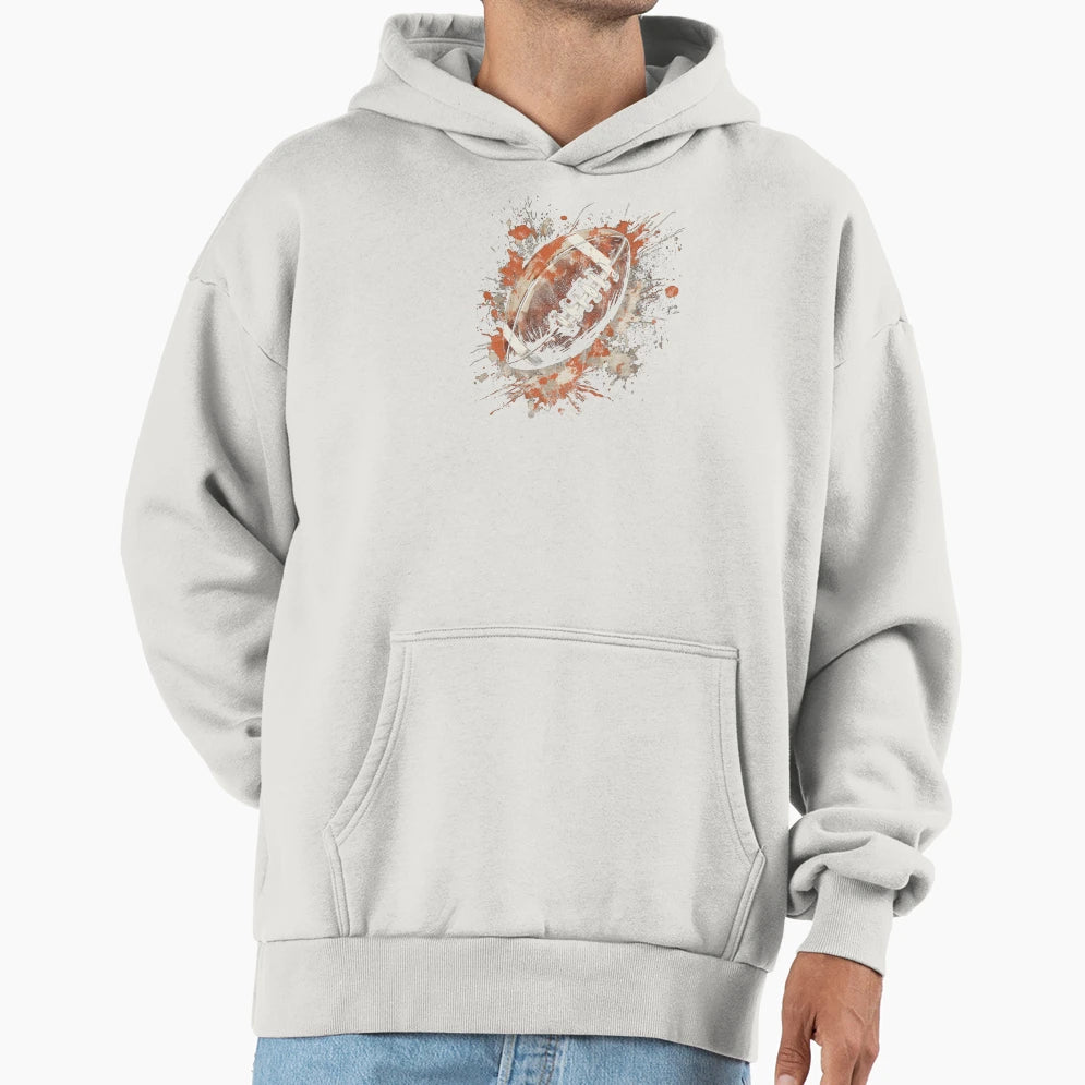 Rugged Leather Football Distressed Street Hoodie - Novelty Apparel Unisex - T-Shirt, Sweatshirt, Hoodie