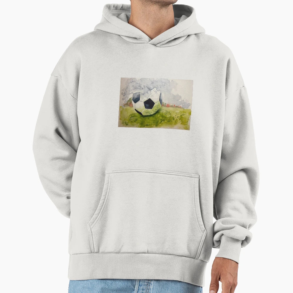Watercolour Football Soccer Ball Hoodie - Custom Art Print Unisex - T-Shirt, Sweatshirt, Hoodie