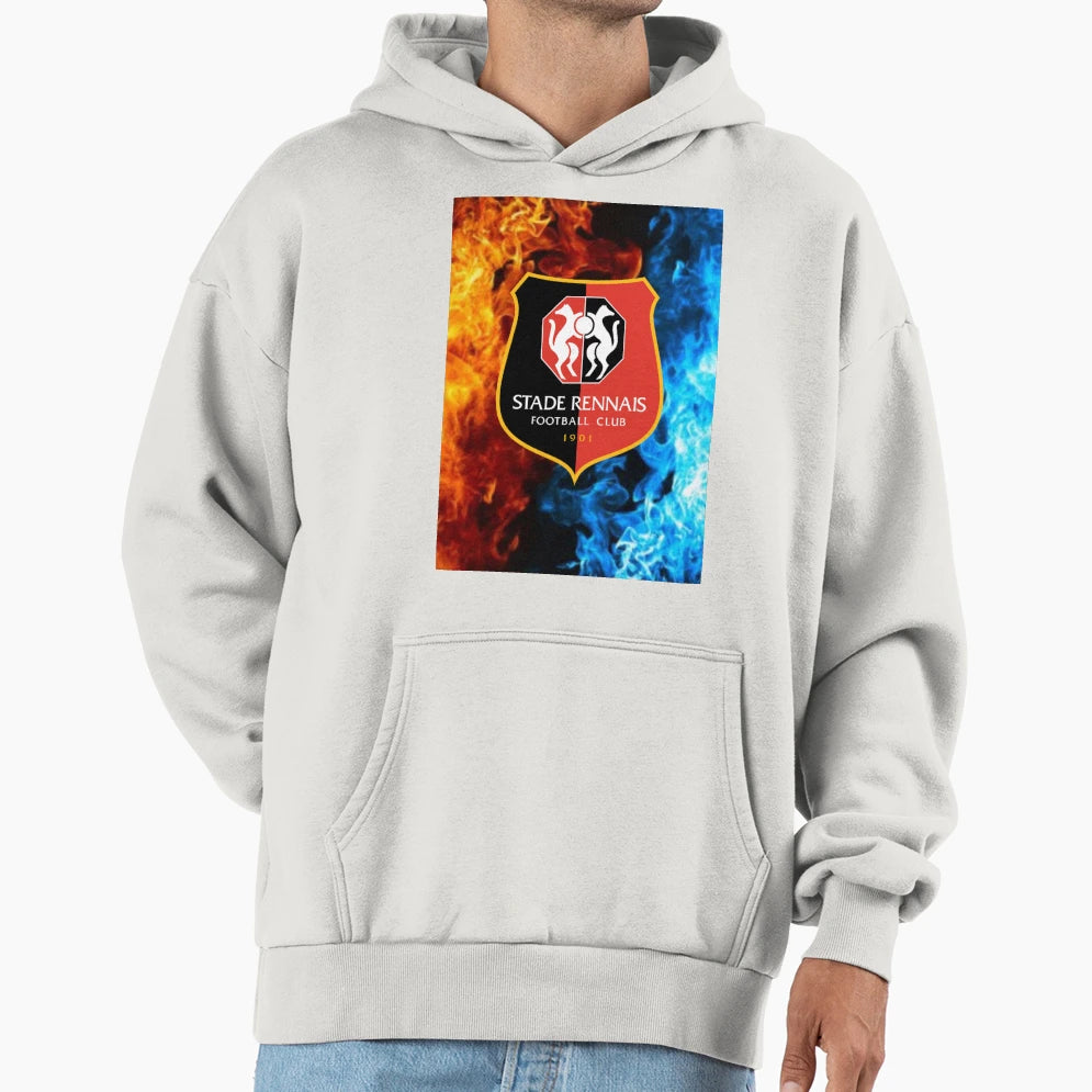 Rennes Fires Blue Stadium Hoodie - Fun Novelty Design for Adults - T-Shirt, Sweatshirt, Hoodie