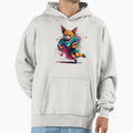 Shorthair Cat Playing American Hoodie - Aesthetic Graphic Men Women - T-Shirt, Sweatshirt, Hoodie