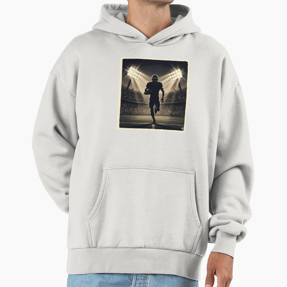 Painterly Football Art Illustration Hoodie - Minimalist Print for Adults - T-Shirt, Sweatshirt, Hoodie
