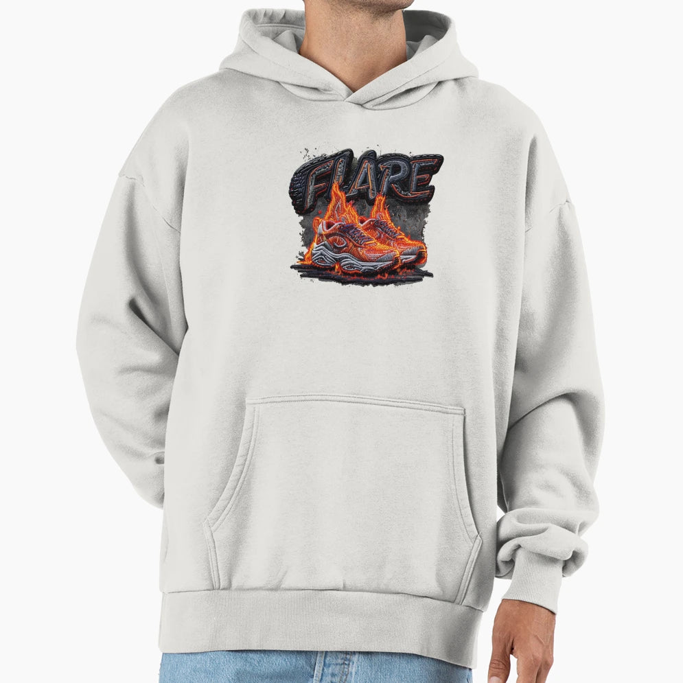 Flare Heat Threads Fire Falcon Frequency Hoodie - Minimalist Print Unisex - T-Shirt, Sweatshirt, Hoodie
