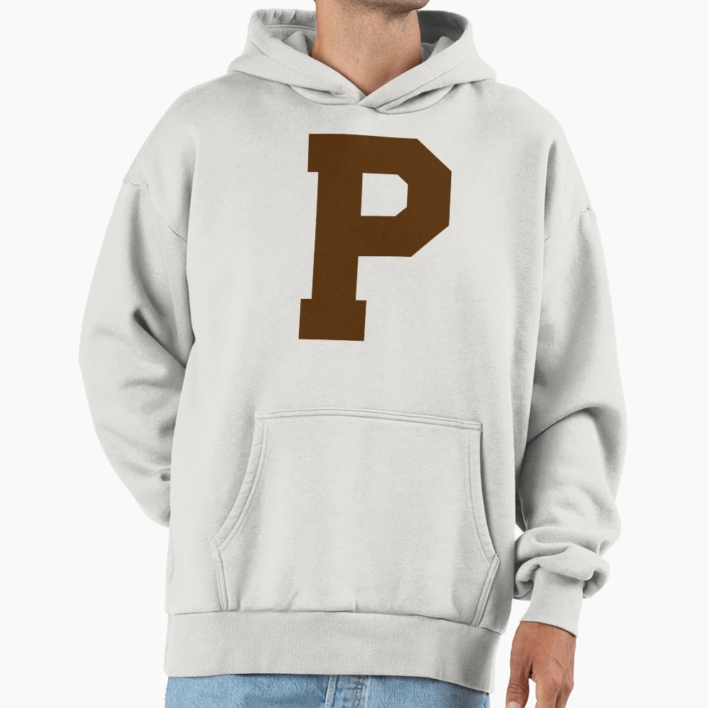 Alphabet Brown P Sports Letter P Hoodie - Custom Art Print for Adults - T-Shirt, Sweatshirt, Hoodie