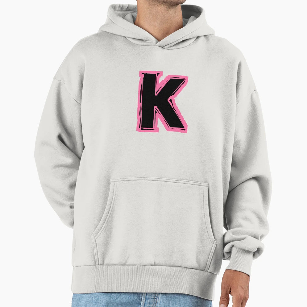 K Initial Hoodie - Minimalist Print for Adults - T-Shirt, Sweatshirt, Hoodie
