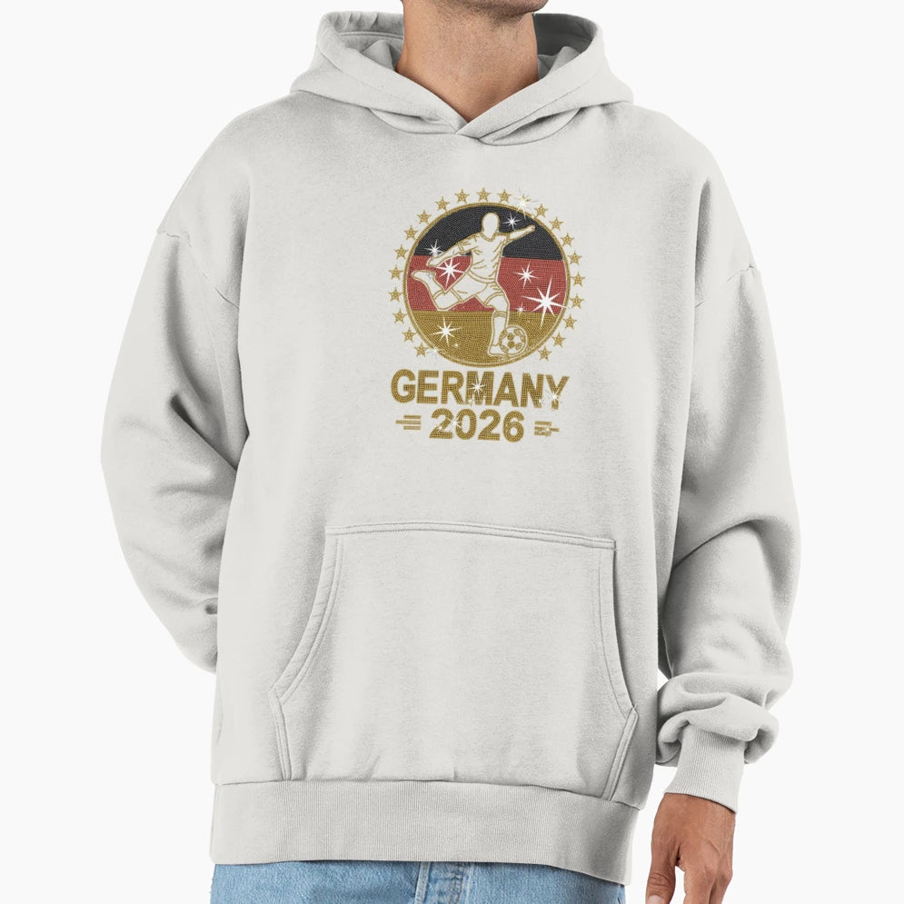 Germany Soccer World Cup 2026 Glitter Hoodie - Fun Novelty Design Unisex - T-Shirt, Sweatshirt, Hoodie