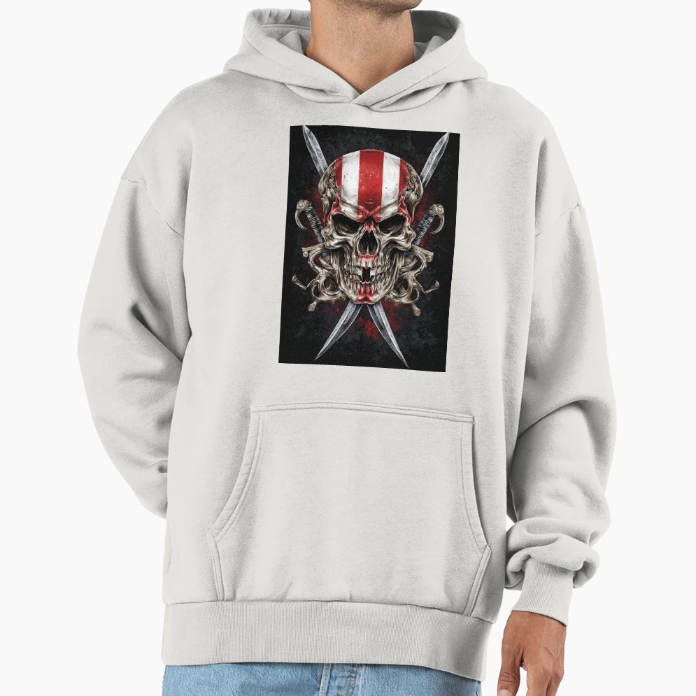 Austria Skull Roar Gothic Patriot Hoodie - Fun Novelty Design Men Women - T-Shirt, Sweatshirt, Hoodie