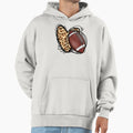 Leopard Football Love Heart Football Hoodie - Minimalist Print Men Women - T-Shirt, Sweatshirt, Hoodie