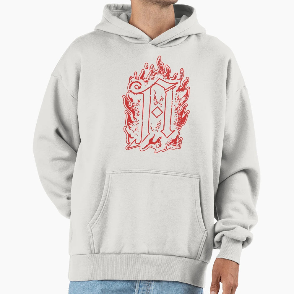 Flame Red Silhouette Metal Band Hoodie - Aesthetic Graphic Men Women - T-Shirt, Sweatshirt, Hoodie