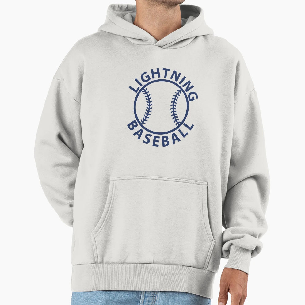 Lightning Blue Circle Baseball Hoodie - Streetwear Style Men Women - T-Shirt, Sweatshirt, Hoodie