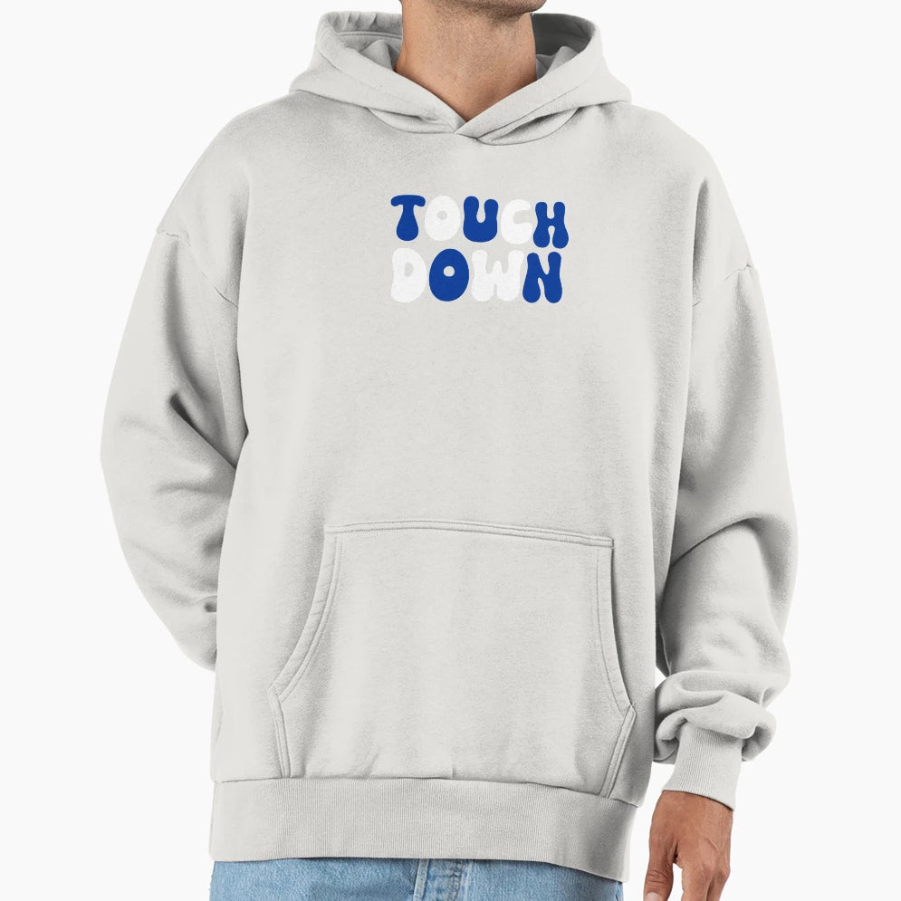Touch Down Touchdown Blue And White Hoodie - Custom Art Print for Adults - T-Shirt, Sweatshirt, Hoodie