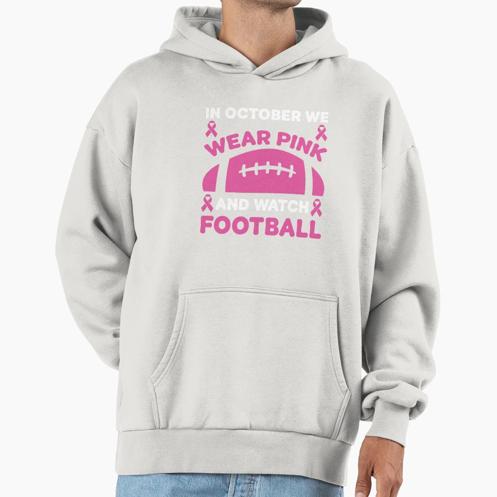 Breast Cancer Football Awareness Hoodie - Aesthetic Graphic for Adults - T-Shirt, Sweatshirt, Hoodie