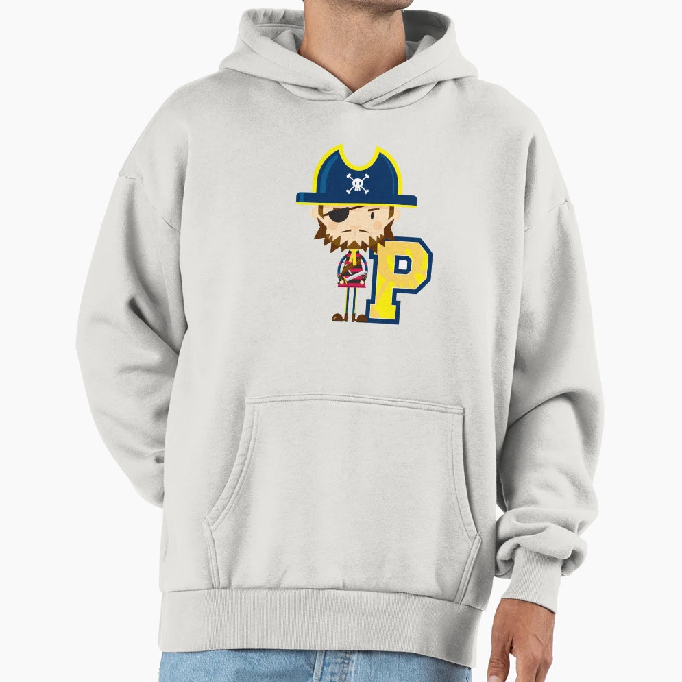 P Is Pirate Educational Illustration Hoodie - Custom Art Print Men Women - T-Shirt, Sweatshirt, Hoodie